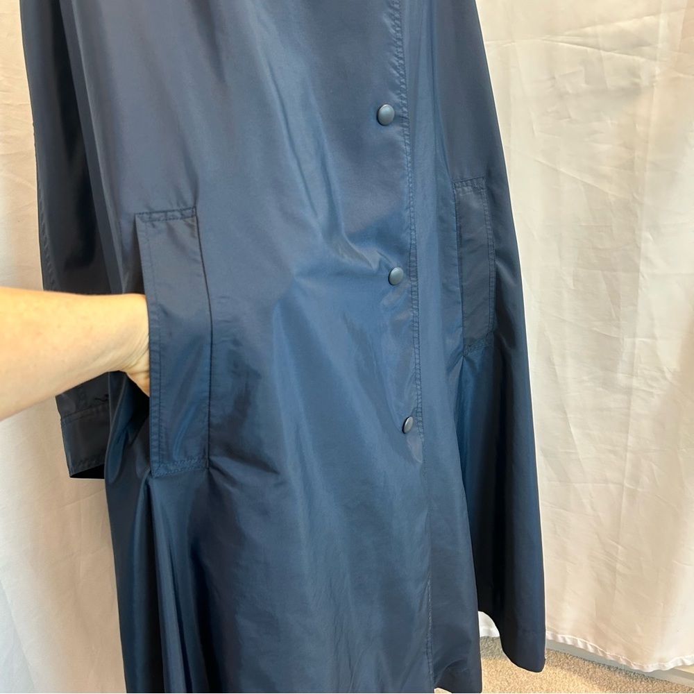 ZARA Limited Edition Navy Blue Hooded Poncho Cape Sz M NWT - Picture 10 of 14